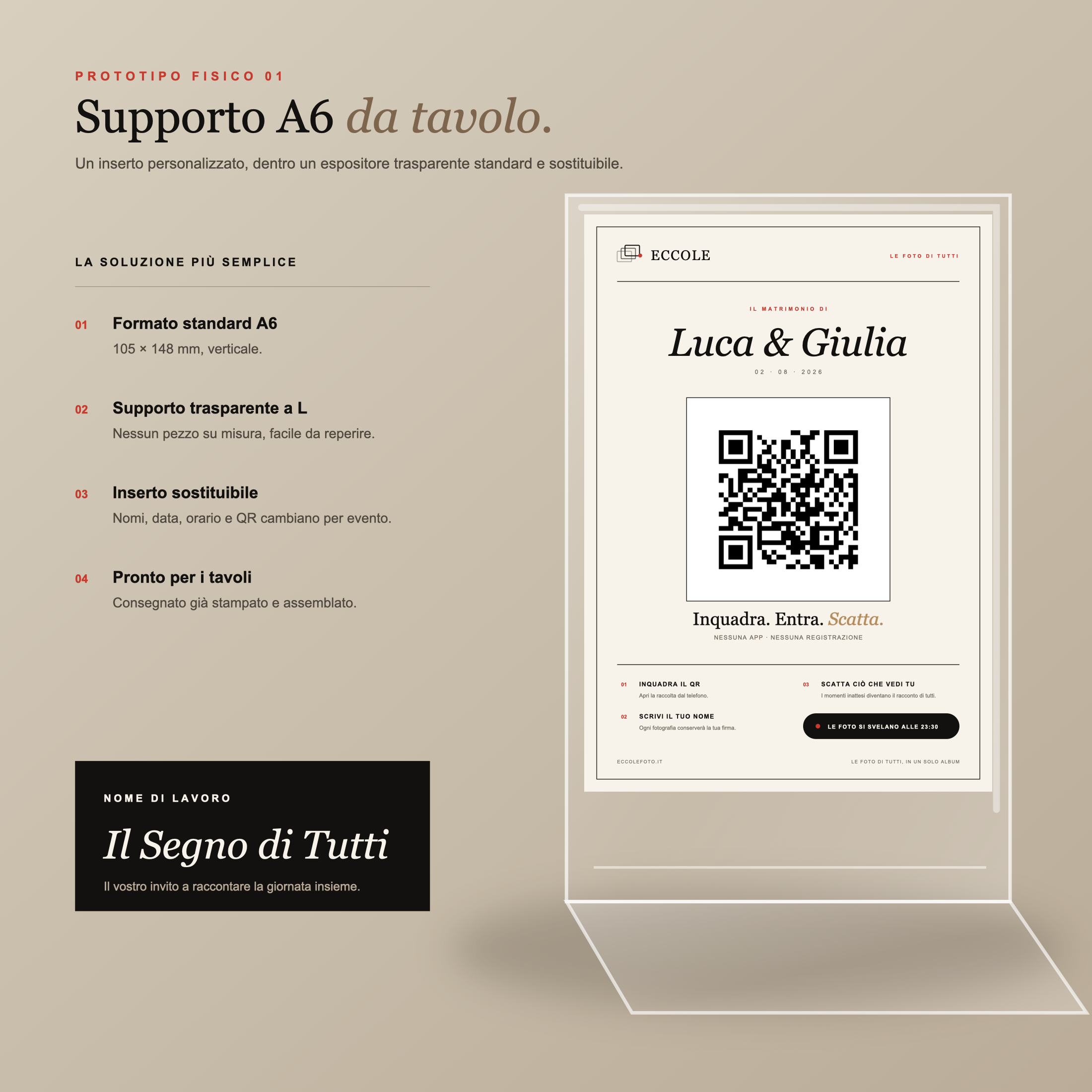 Layout del cartoncino personalizzato Eccole Foto nel supporto trasparente A6